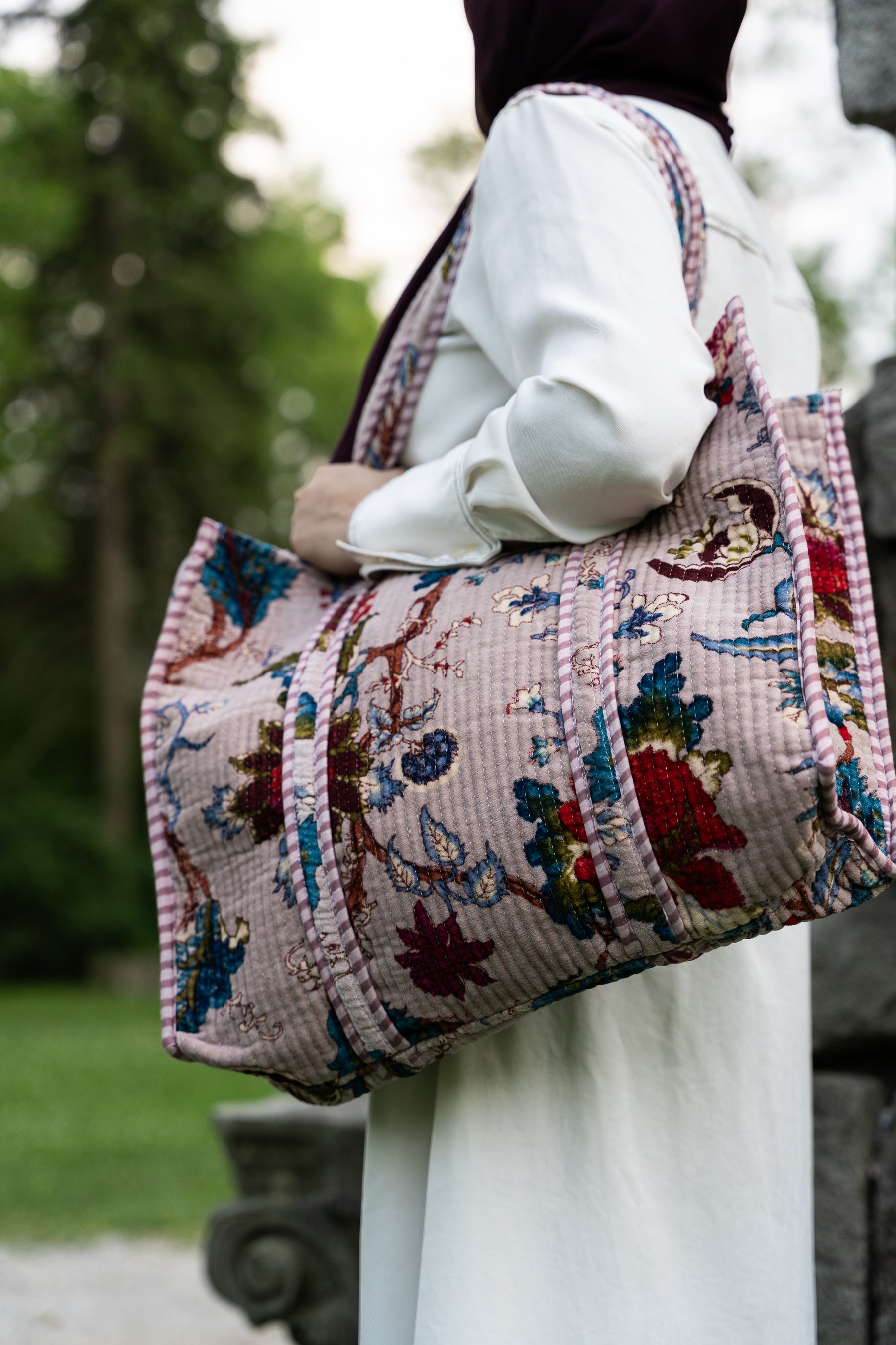 Velvet Pink Rose Tote Bag