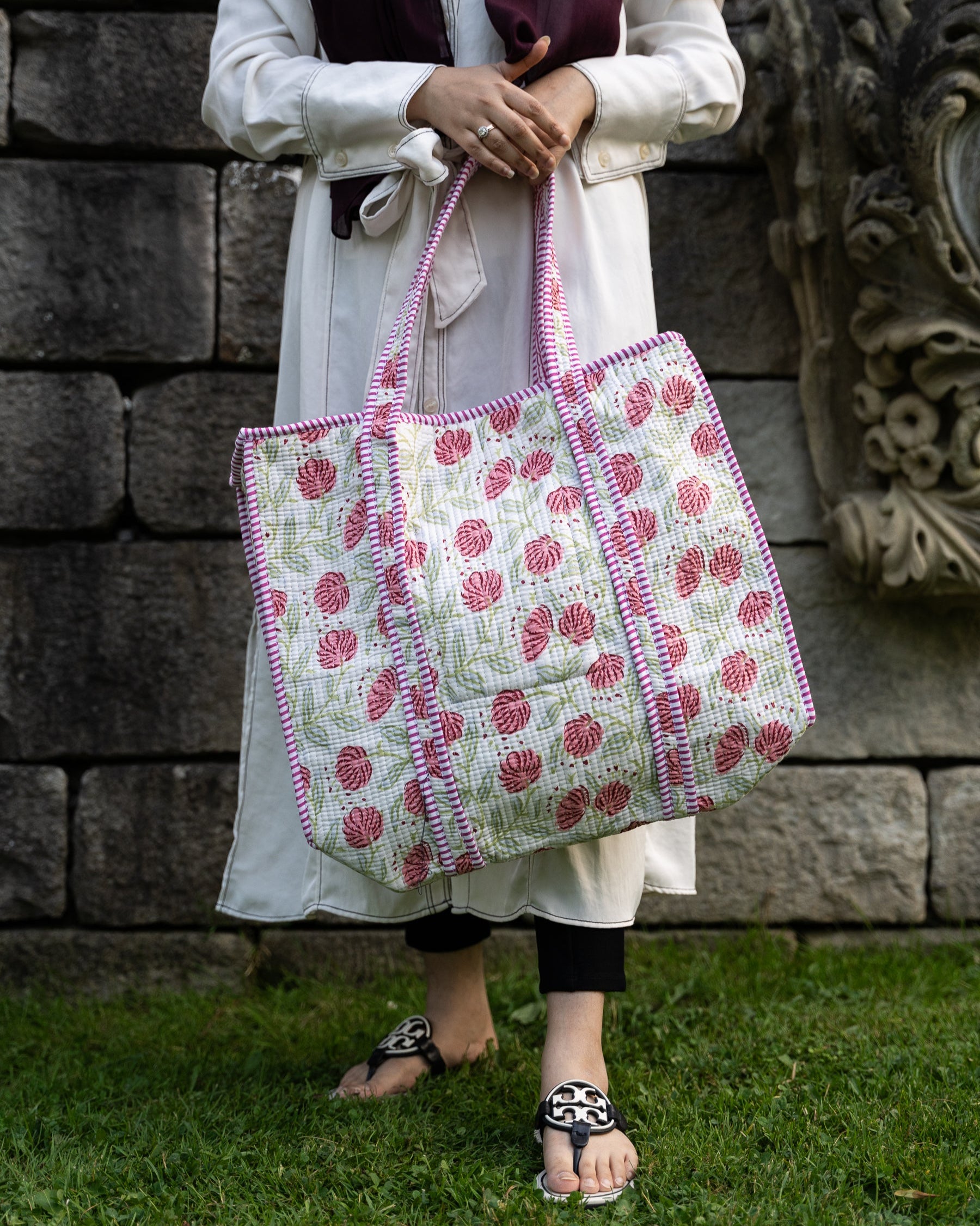 Ivory Pink Tote Bag