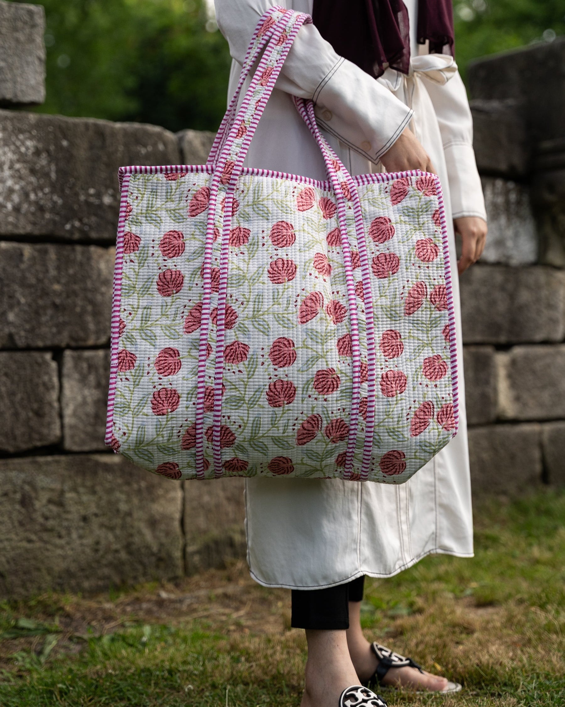Ivory Pink Tote Bag