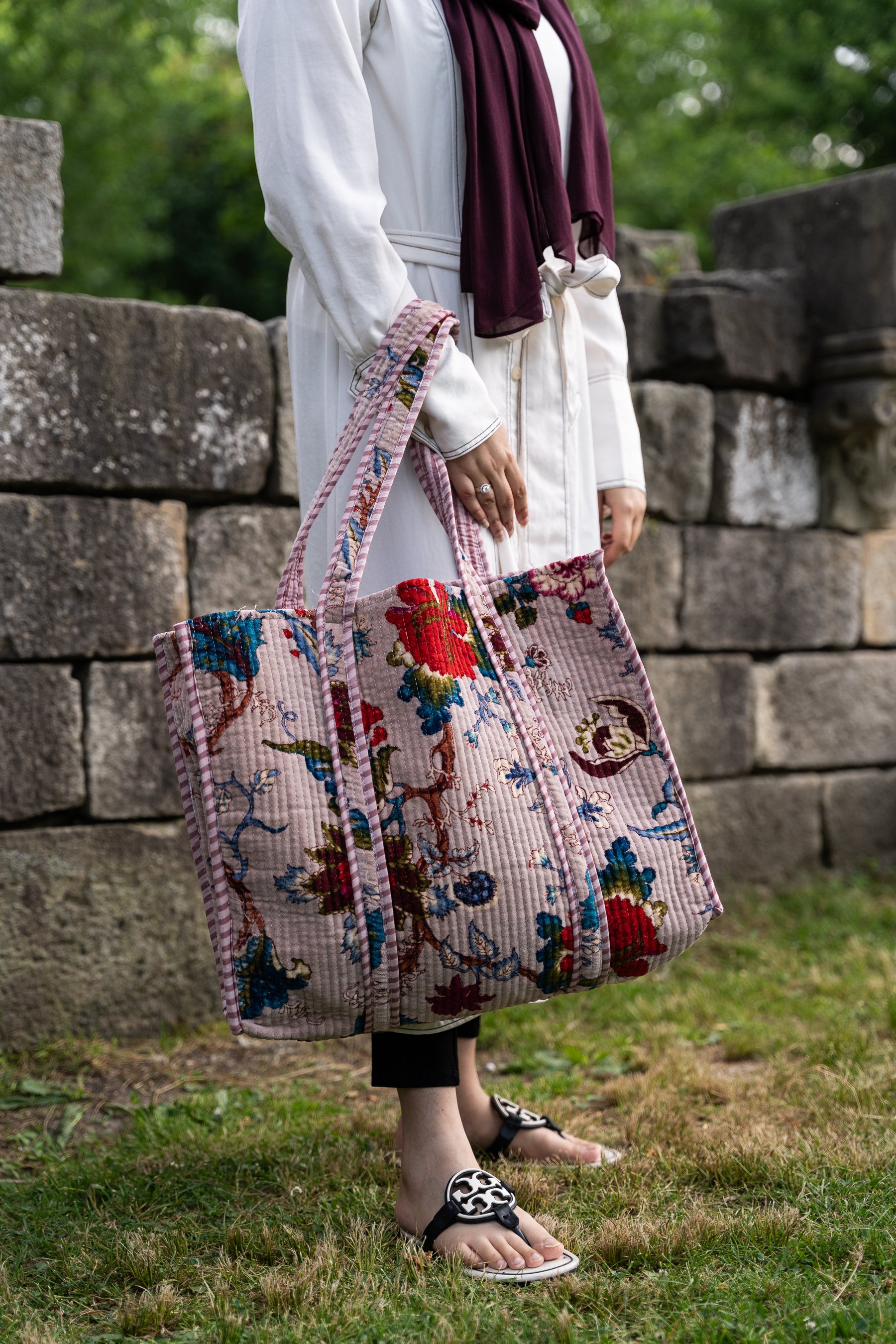 Velvet Pink Rose Tote Bag
