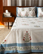 Ivory Indigo – King Bedsheet