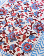 Blue Red - Table Mats & Napkins Set (4 + 4)
