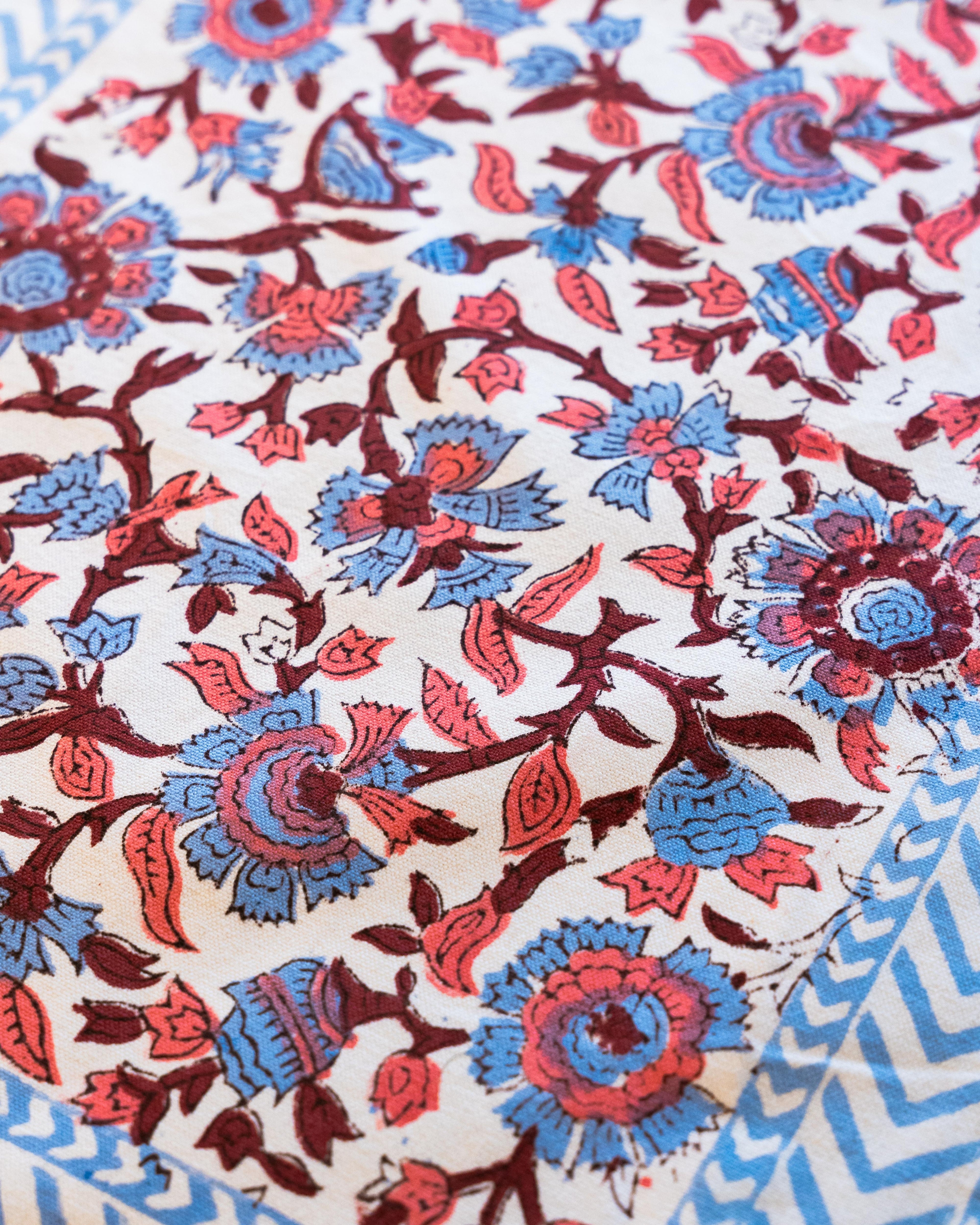 Blue Red - Table Mats & Napkins Set (4 + 4)
